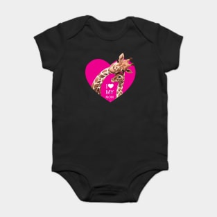 I love my mom Giraffe Baby Bodysuit